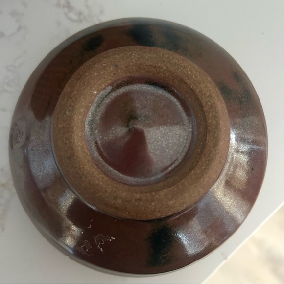 Handmade Art Pottery Ceramic Bowl Chocolate Brown Black Mocha - Picture 8 of 10